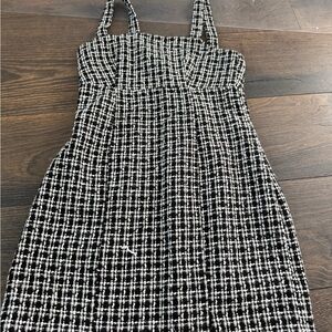 Elegant Black and White Checkered Dress